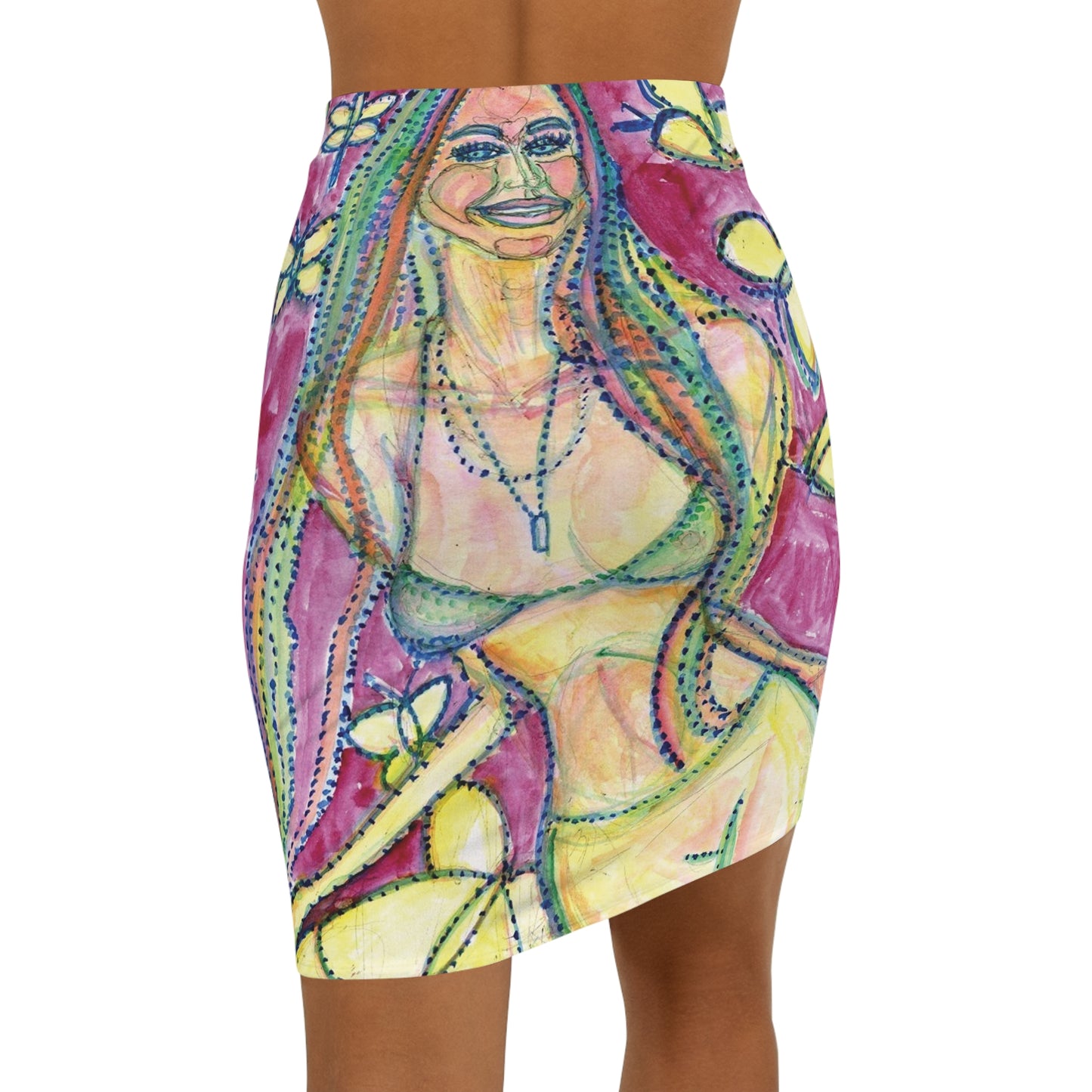 Women's Mid-Waist Pencil Skirt (AOP)